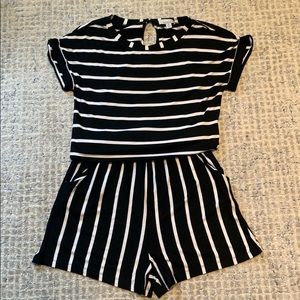 Allison Joy | black and white striped romper
